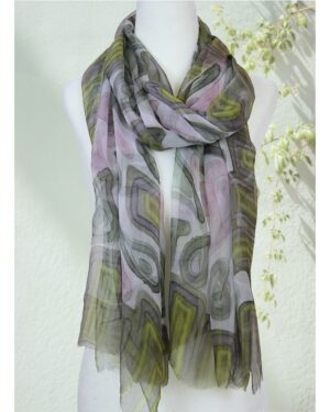 Paisley & Sage - Hand -Painted Silk Scarf
