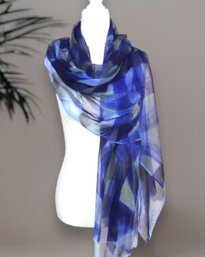 Royal Whisper- Hand -Painted Silk Scarf