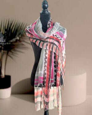 Royal Whisper- Hand -Painted Silk Scarf