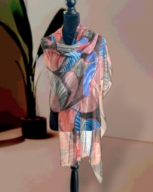 Amber Sky- Hand -Painted Silk Scarf