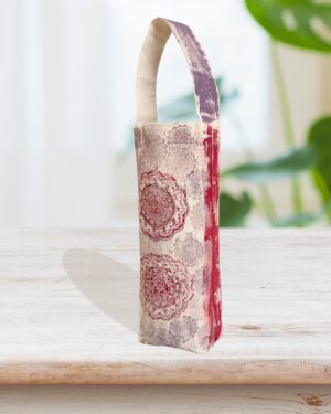 circles - Hand-Painted Reusable Wine Bag: Eco-Friendly Cotton Tote