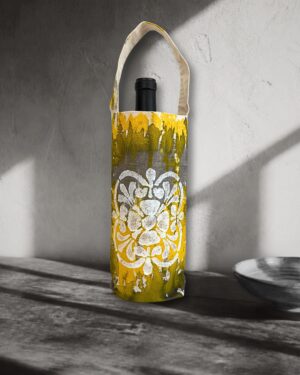 Golden Ash - Hand-Painted Reusable Wine Bag: Eco-Friendly Cotton Tote